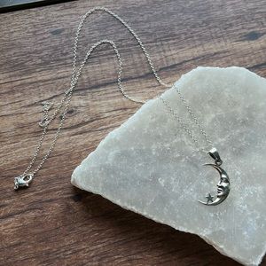 Sterling silver moon pendant and chain